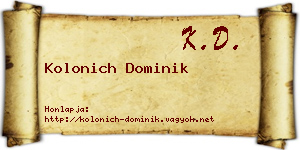 Kolonich Dominik névjegykártya