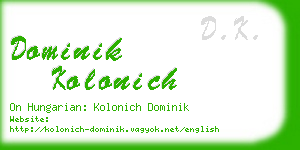 dominik kolonich business card